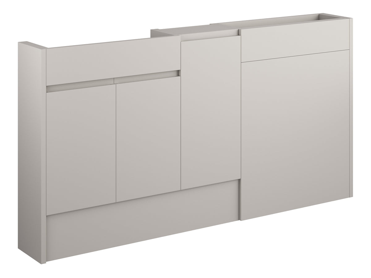 Cauvery 1536mm Slim Basin  WC & 1 Door Unit Pack - Matt Dove Grey (Oak Cab)