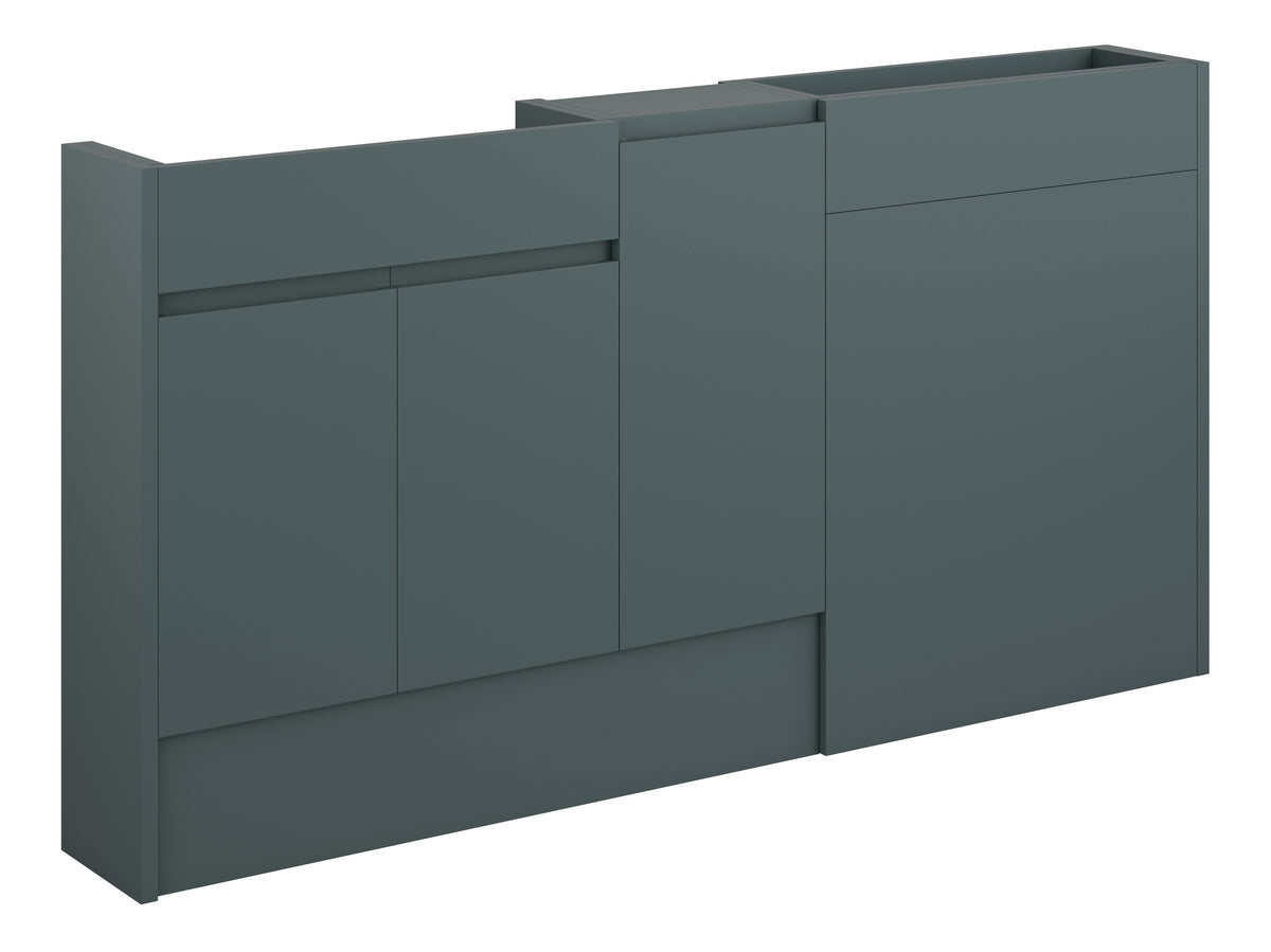 Cauvery 1536mm Slim Basin  WC & 1 Door Unit Pack - Matt Green Camo (Oak Cab)