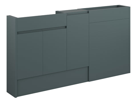 Cauvery 1536mm Slim Basin  WC & 1 Door Unit Pack - Matt Green Camo (Grey Cab)