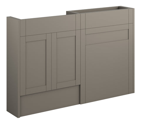 Abakan 1236mm Slim Basin & WC Unit Pack - Matt Stone (Grey Cab)