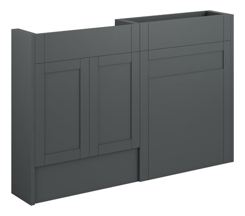 Abakan 1236mm Slim Basin & WC Unit Pack - Matt Graphite Grey (Oak Cab)