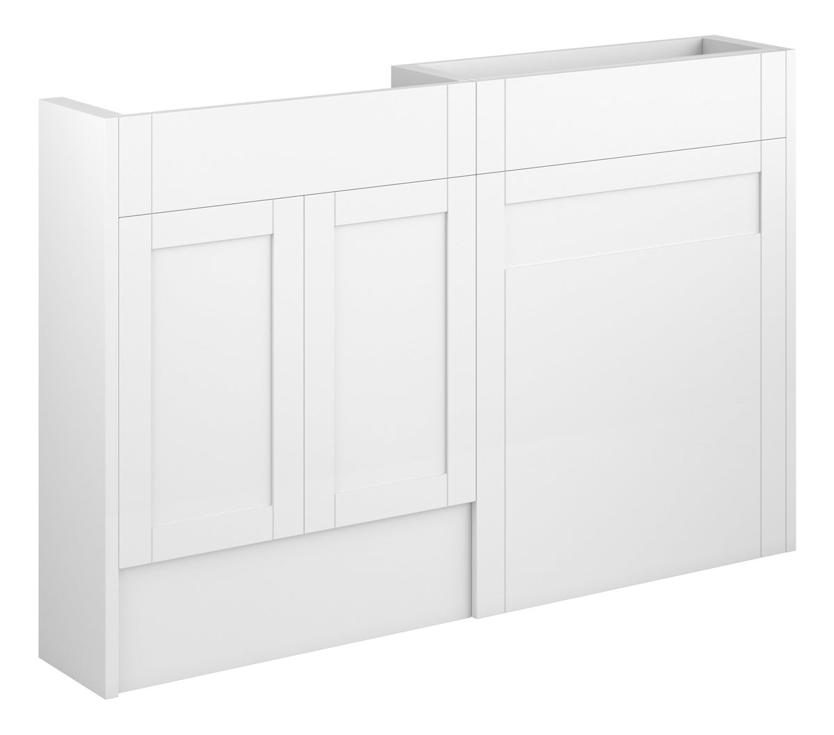 Abakan 1236mm Slim Basin & WC Unit Pack - Matt White (Grey Cab)