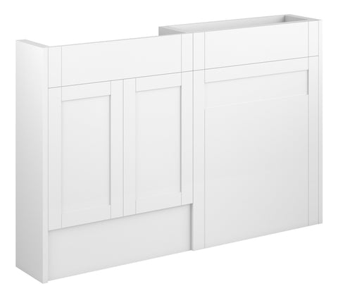 Abakan 1236mm Slim Basin & WC Unit Pack - Matt White (Grey Cab)