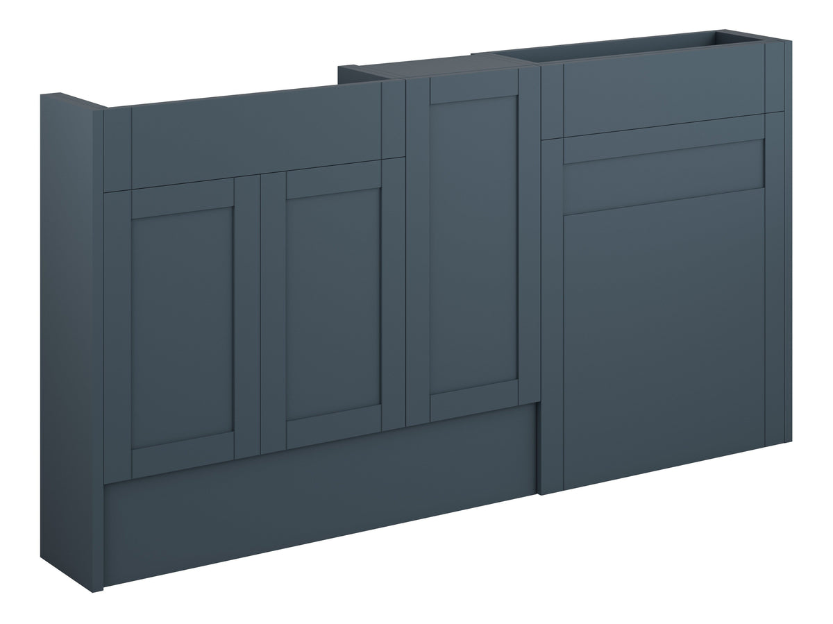 Abakan 1536mm Slim Basin  WC & 1 Door Unit Pack - Matt Arley Blue (Oak Cab)