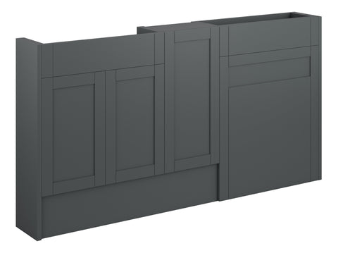 Abakan 1536mm Slim Basin  WC & 1 Door Unit Pack - Matt Graphite Grey (Oak Cab)