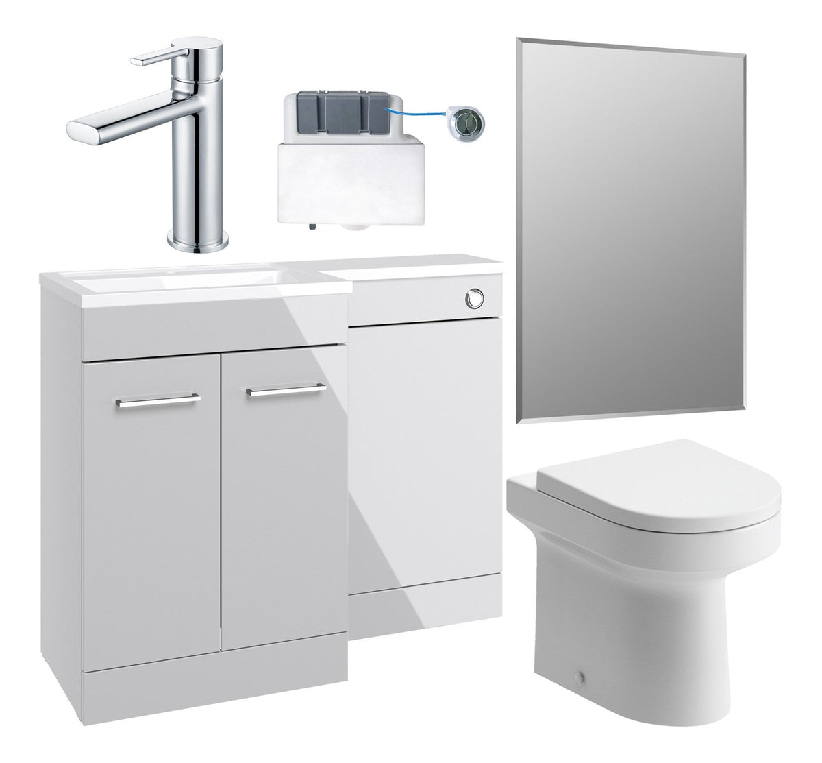 Ventura 1000mm Furniture & BTW WC Pack - Grey Gloss (LH)