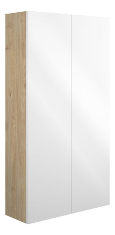 Eder 600mm Slim 2 Door Storage Unit - White Gloss (Oak Cab)