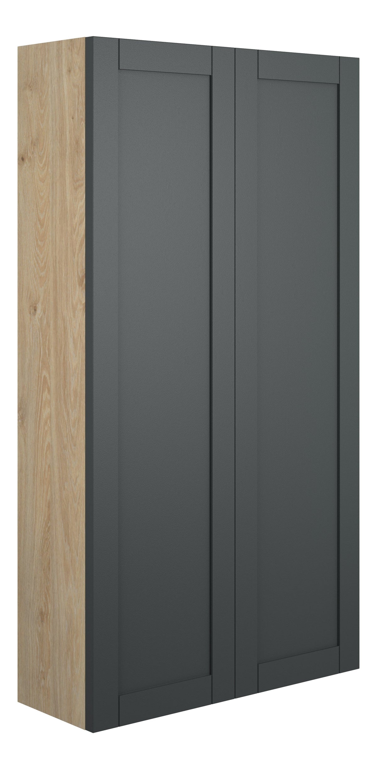 Abakan 600mm Slim 2 Door Storage Unit - Matt Graphite Grey (Oak Cab)