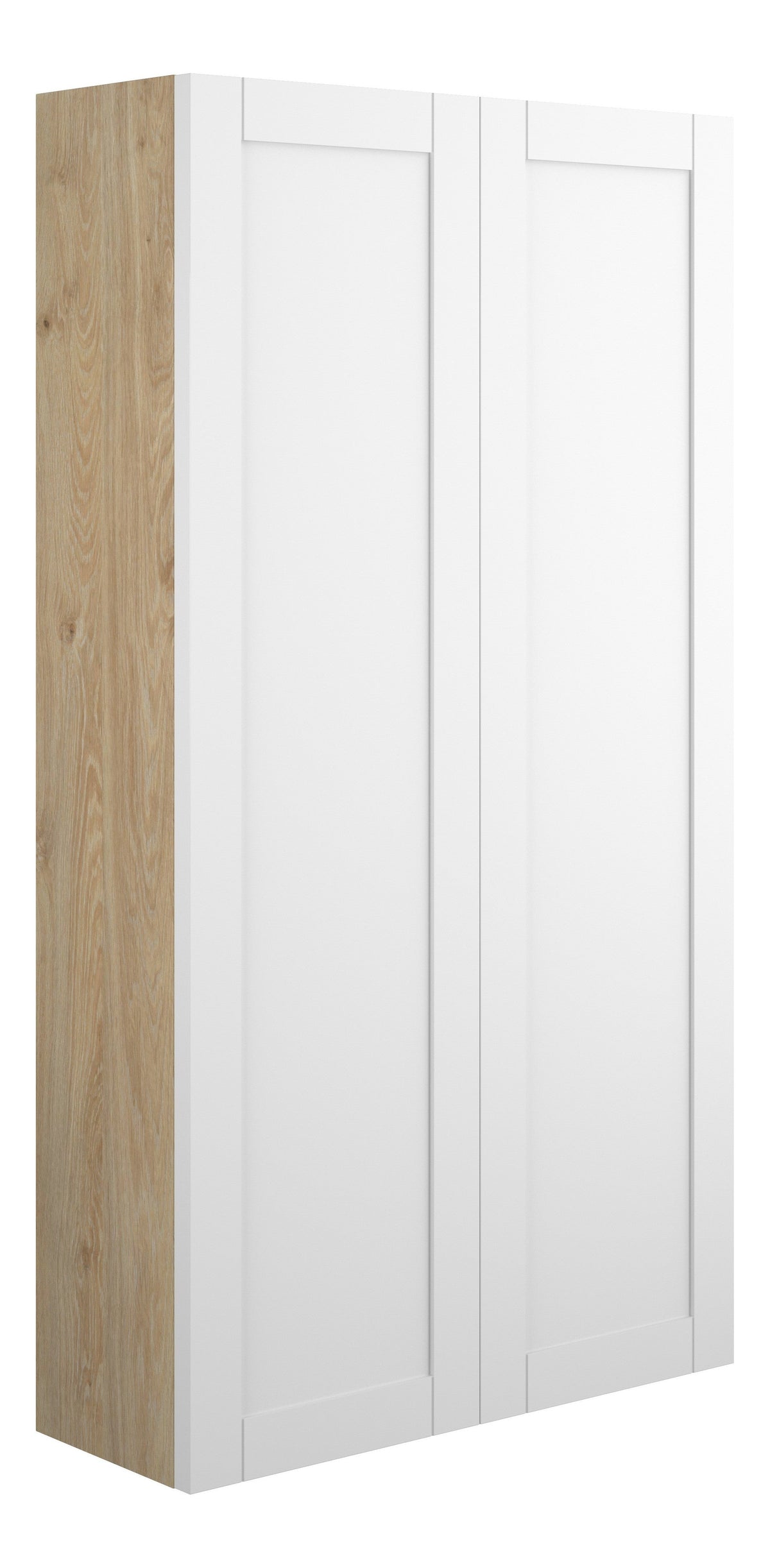 Abakan 600mm Slim 2 Door Storage Unit - Matt White (Oak Cab)