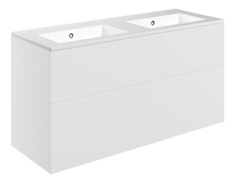 Stour 1210mm Wall Hung 4 Drawer Basin Unit & 0TH Basin - Matt White