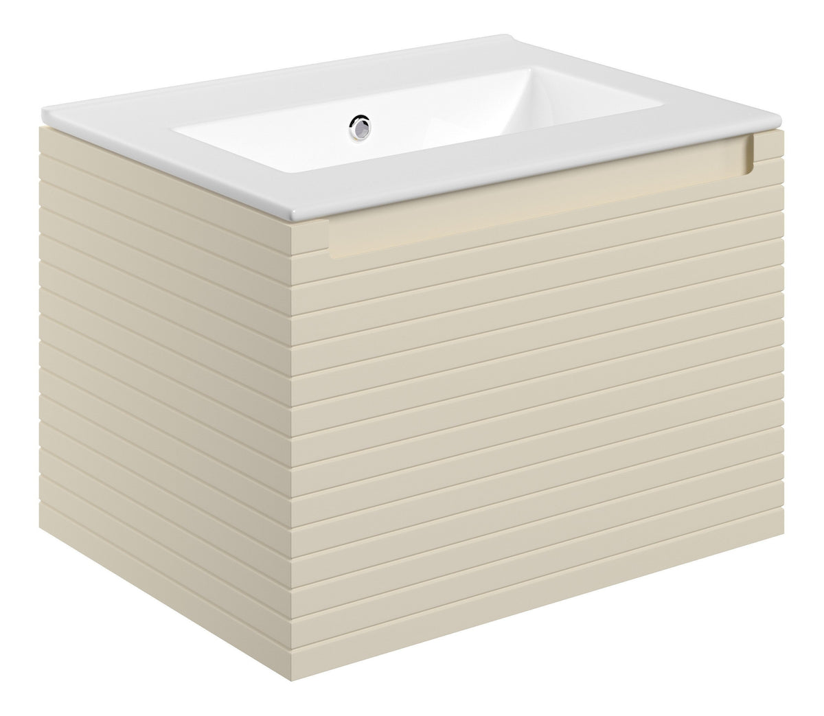 Orient 615mm Wall Hung 1 Drawer Basin Unit & 0TH Thin Edge Basin - Matt Cotton