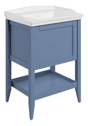 Didessa 650mm Floor Standing 1 Drawer Basin Unit w/Basin - Matt Misty Blue