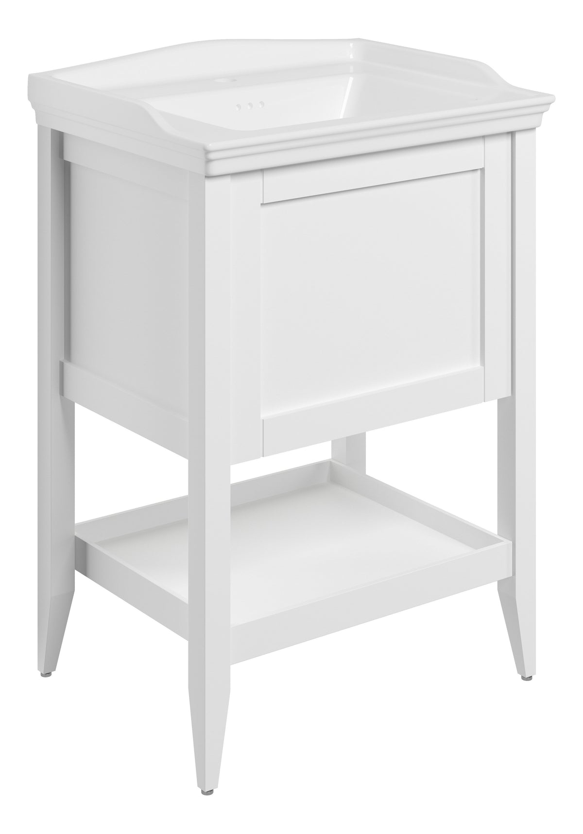 Didessa 650mm Floor Standing 1 Drawer Basin Unit w/Basin - Matt White