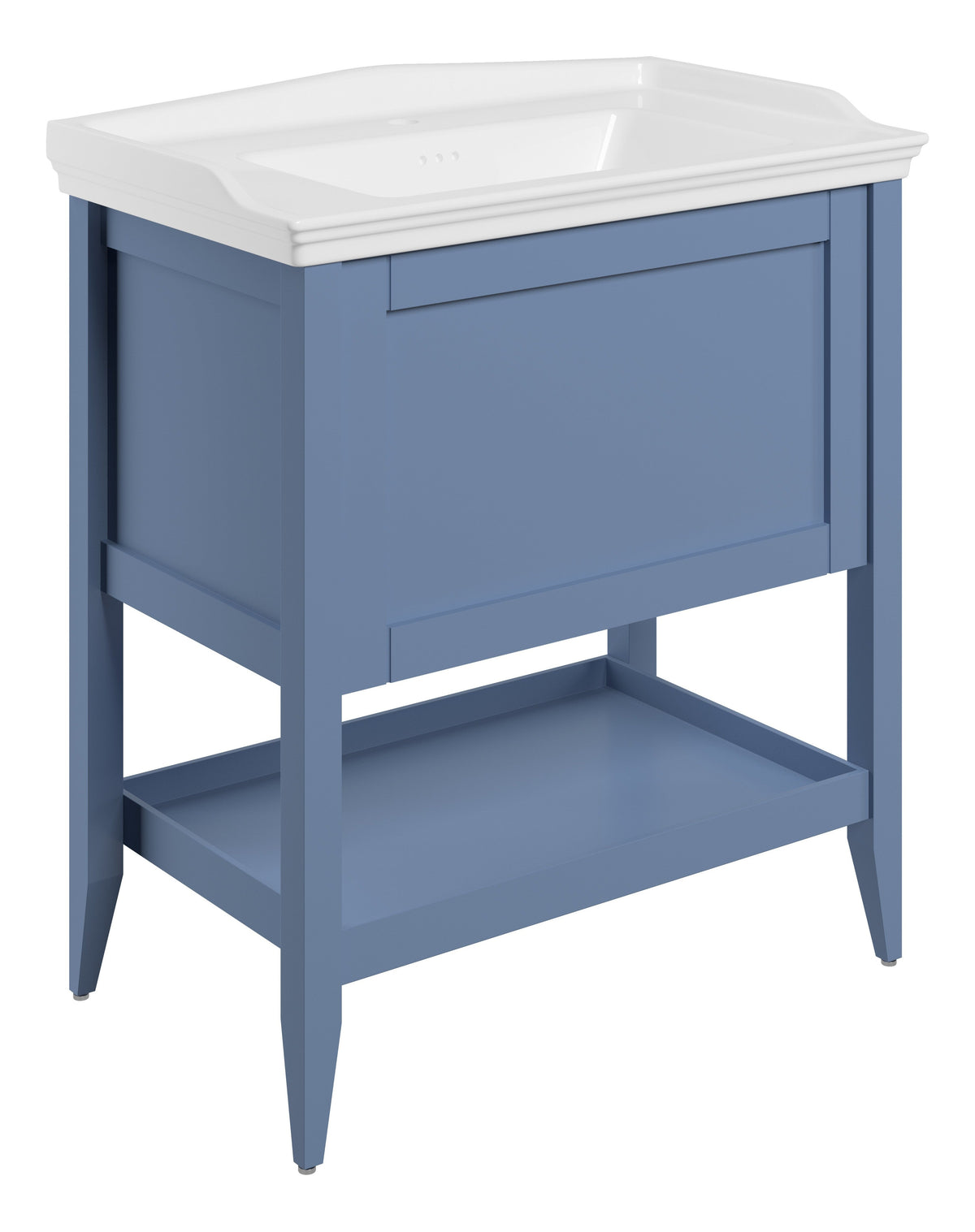 Didessa 800mm Floor Standing 1 Drawer Basin Unit w/Basin - Matt Misty Blue
