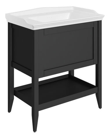 Didessa 800mm Floor Standing 1 Drawer Basin Unit w/Basin - Matt Anthracite