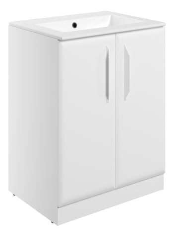 Miramichi 615mm Floor Standing 2 Door Basin Unit w/1TH Basin - Matt White