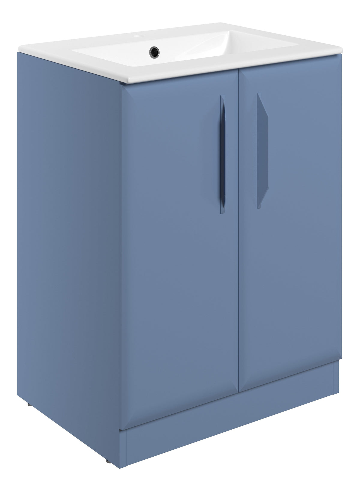 Miramichi 615mm Floor Standing 2 Door Basin Unit w/1TH Basin - Matt Misty Blue