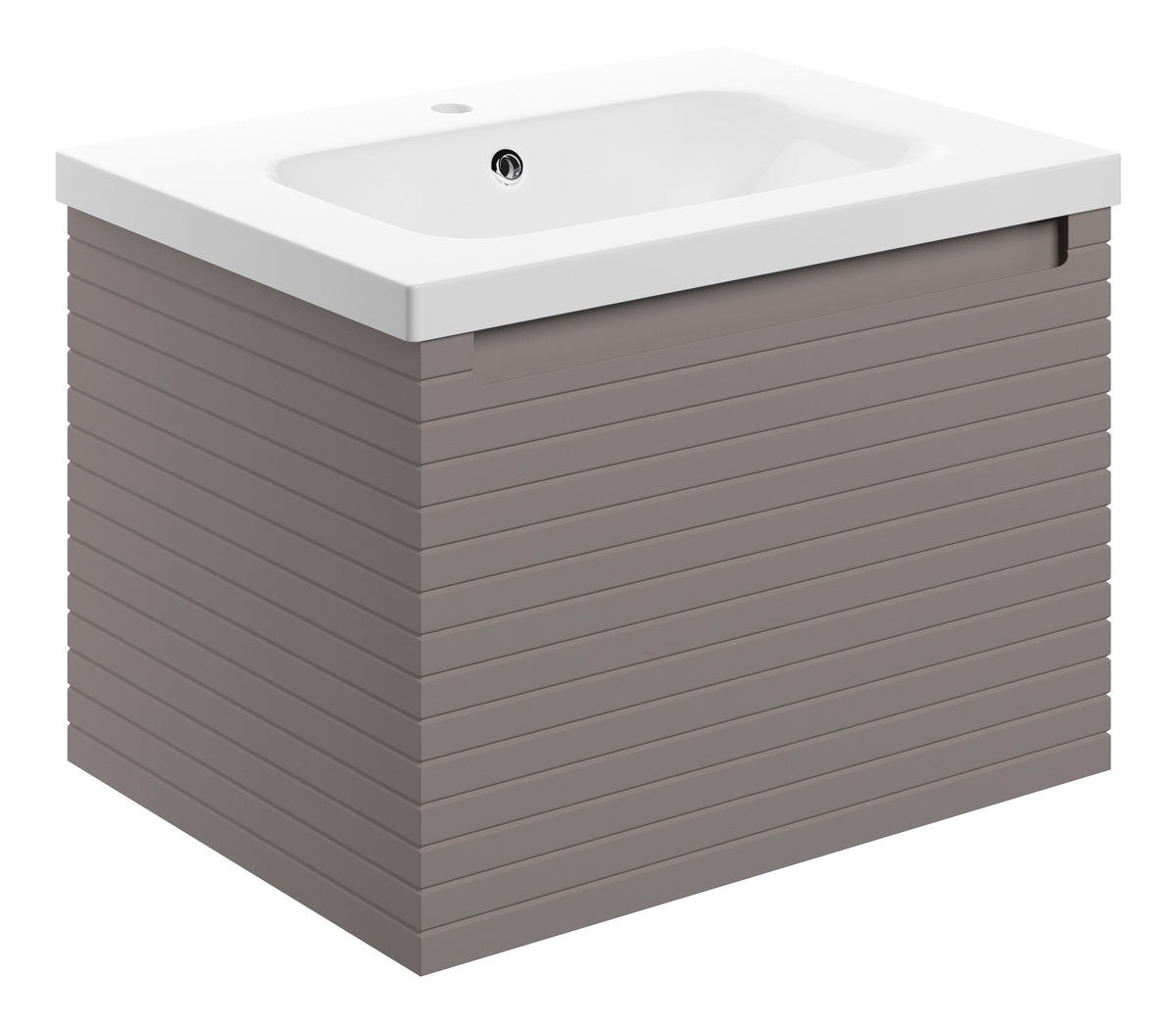 Orient 615mm Wall Hung 1 Drawer Basin Unit & 1TH Basin - Matt Taupe