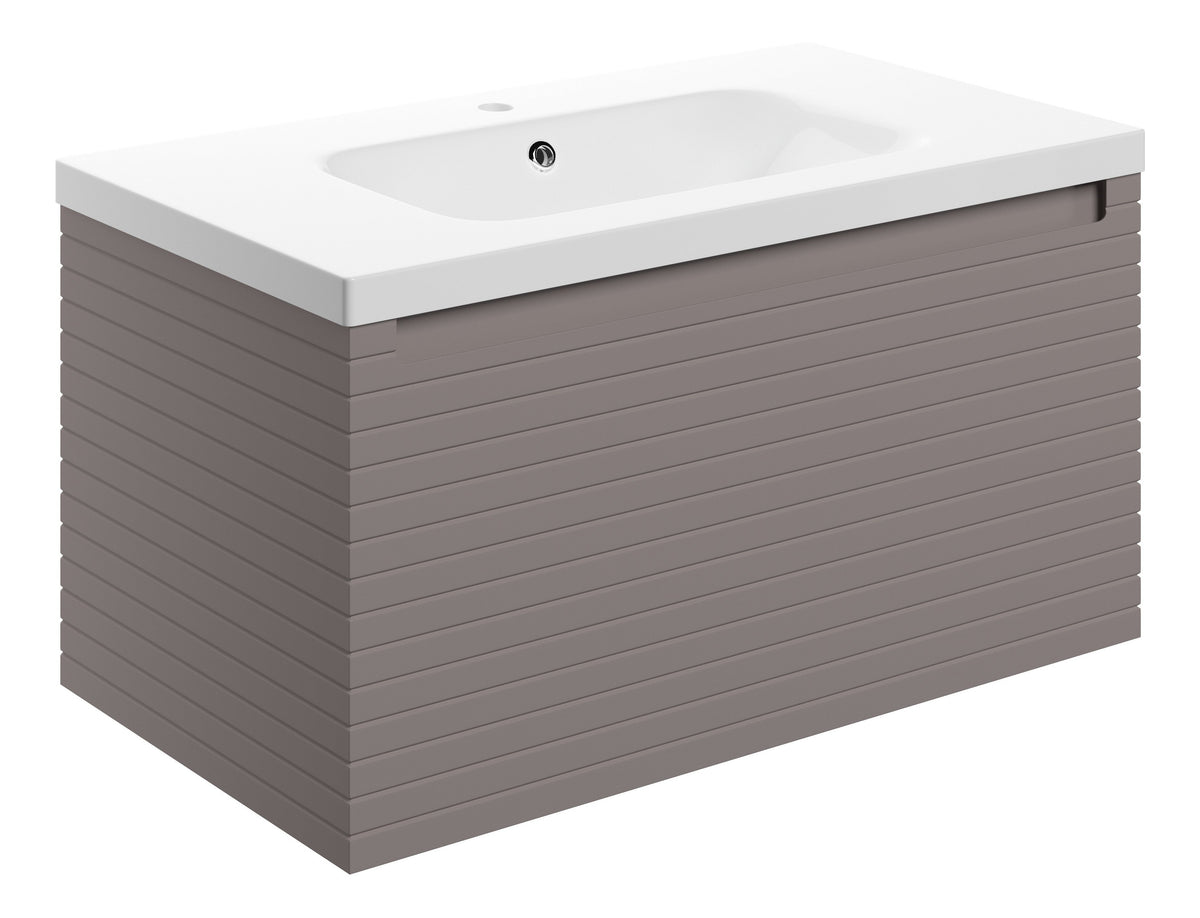 Orient 815mm Wall Hung 1 Drawer Basin Unit & 1TH Basin - Matt Taupe