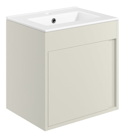 Elchaig 510mm Wall Hung Unit Inc. Basin - Matt Latte