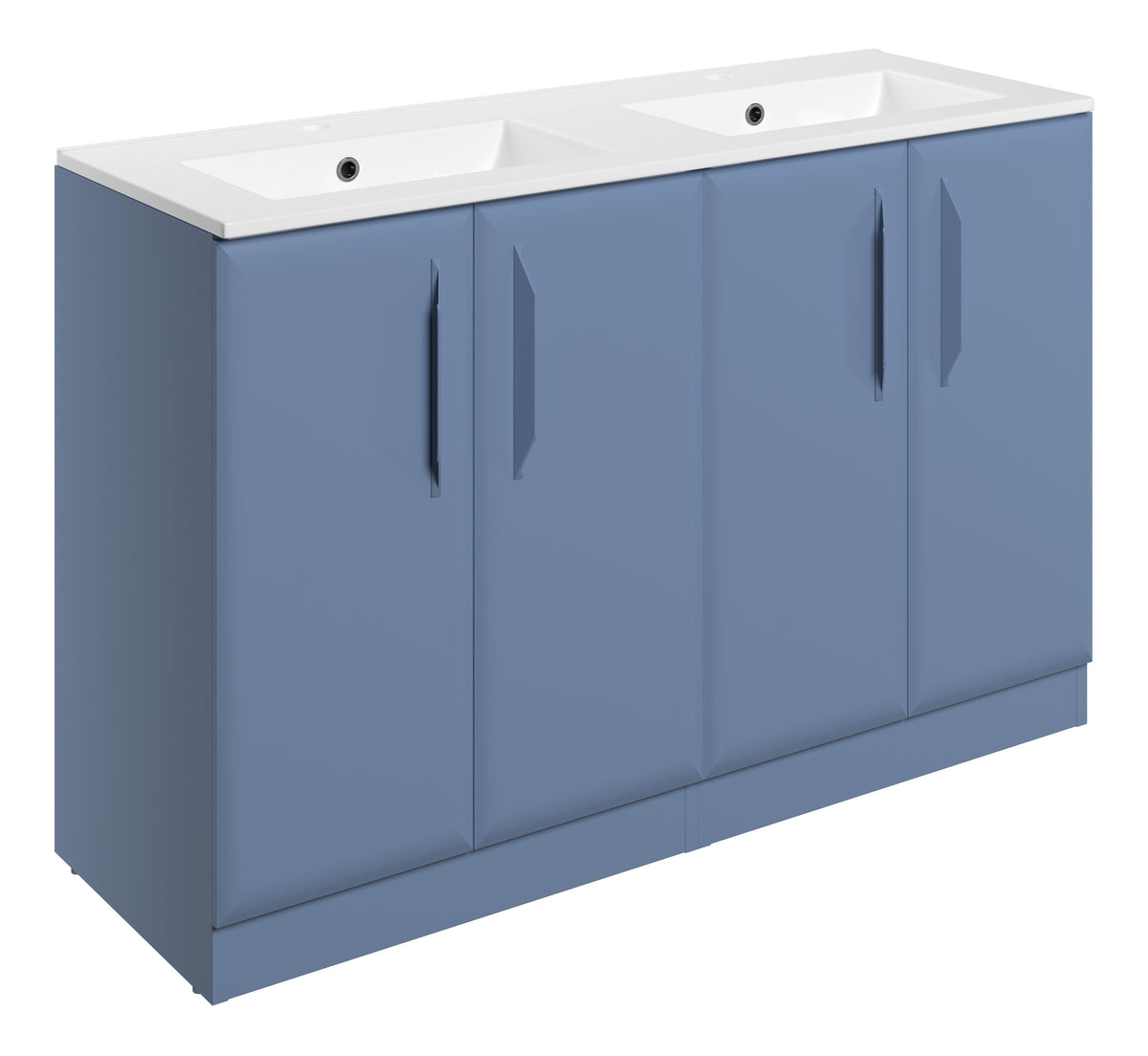 Miramichi 1210mm Floor Standing 4 Door Basin Unit w/2TH Basin - Matt Misty Blue