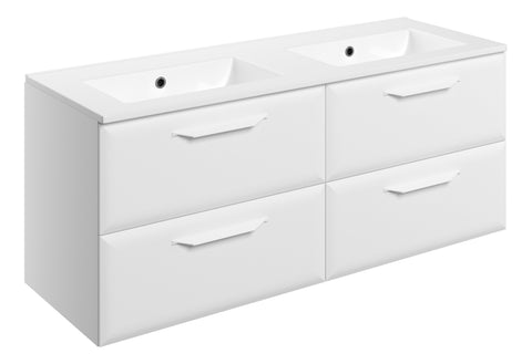 Miramichi 1210mm Wall Hung 4 Drawer Basin Unit w/0TH Basin - Matt White