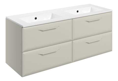 Miramichi 1210mm Wall Hung 4 Drawer Basin Unit w/0TH Basin - Matt Latte