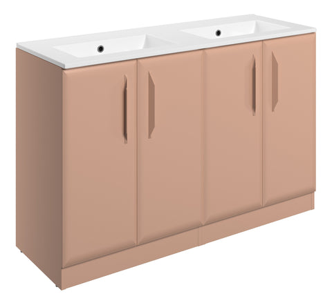 Miramichi 1210mm Floor Standing 4 Door Basin Unit w/0TH Basin - Matt Apricot