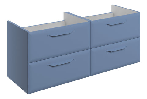 Miramichi 1200mm Wall Hung 4 Drawer Basin Unit (No Top) - Matt Misty Blue
