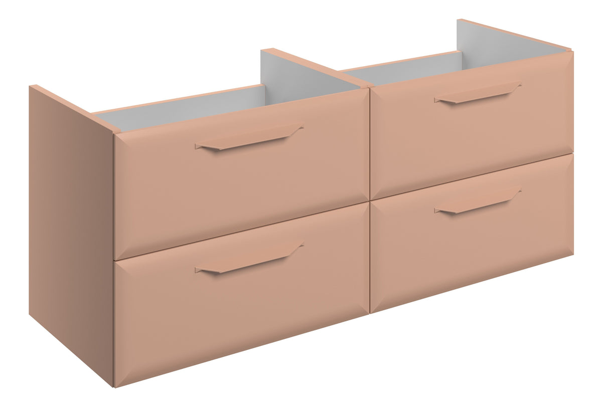 Miramichi 1200mm Wall Hung 4 Drawer Basin Unit (No Top) - Matt Apricot