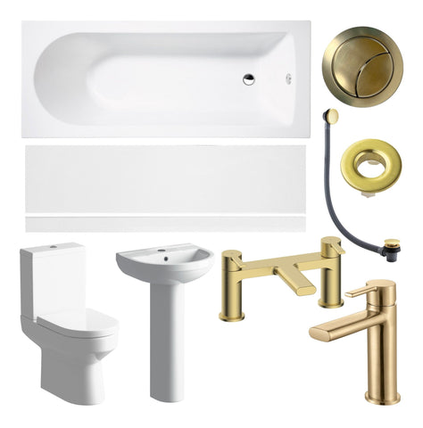 Laudale Full Suite & Bath w/Brushed Brass Finishes