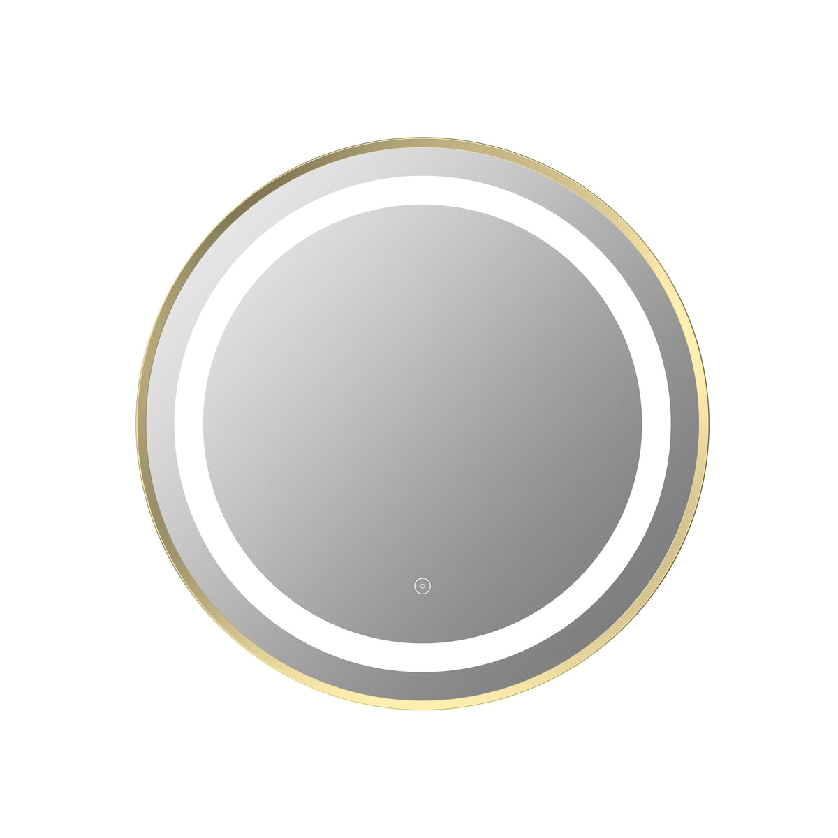 Halladale 600mm Round Front-Lit LED Mirror - Brushed Brass