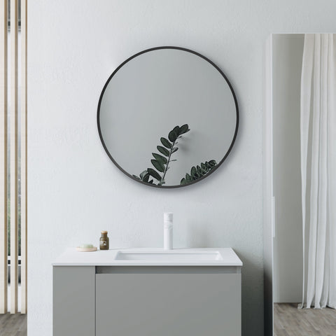 Kenfig 600mm Round Mirror - Matt Black