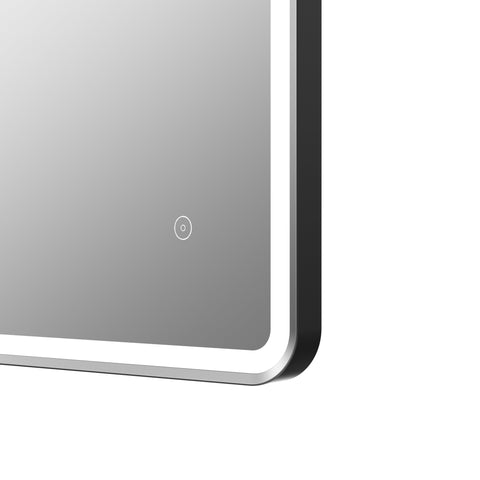 Kobuk 600mm Rectangle Front-Lit LED Mirror - Matt Black