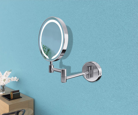Hisho Round LED Cosmetic Mirror - Chrome