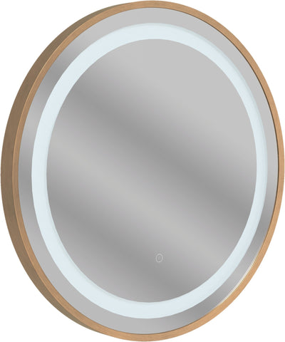 Halladale 600mm Round Front-Lit LED Mirror - Brushed Bronze