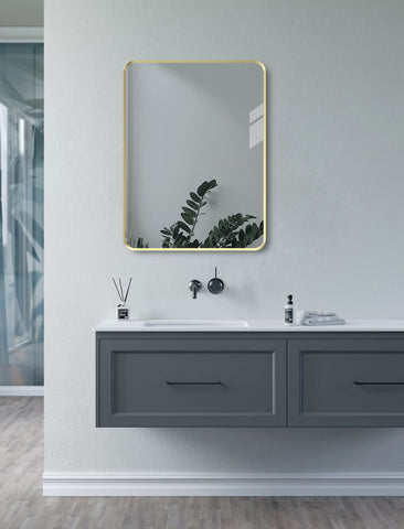 Kenfig 600x800mm Rectangle Mirror - Brushed Brass