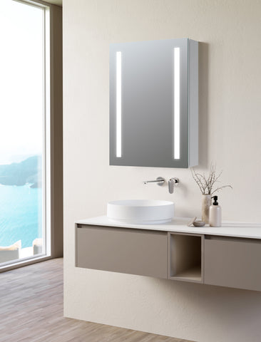Sarke 500mm 1 Door Front-Lit LED Mirror Cabinet