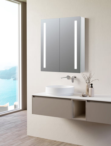 Sarke 600mm 2 Door Front-Lit LED Mirror Cabinet