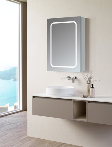 Reo 500mm 1 Door Front-Lit LED Mirror Cabinet