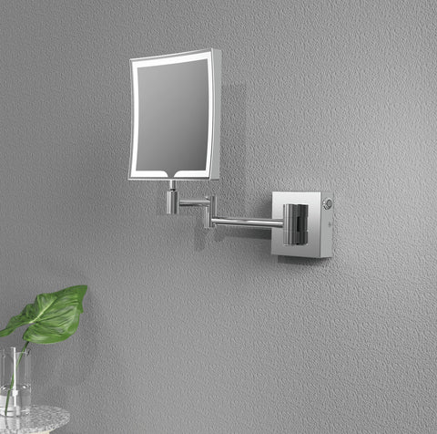 Hisho Square LED Cosmetic Mirror - Chrome