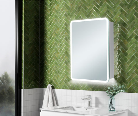 Akira 500mm 1 Door LED Mirrored Cabinet