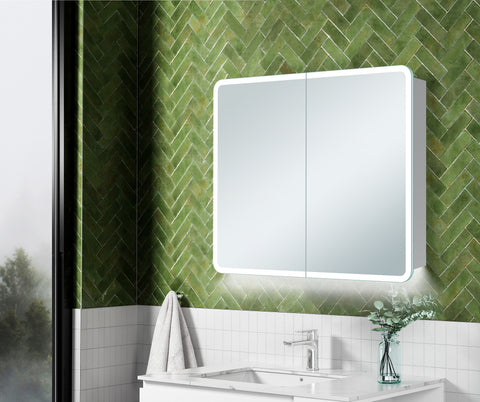 Akira 600mm 2 Door LED Mirrored Cabinet