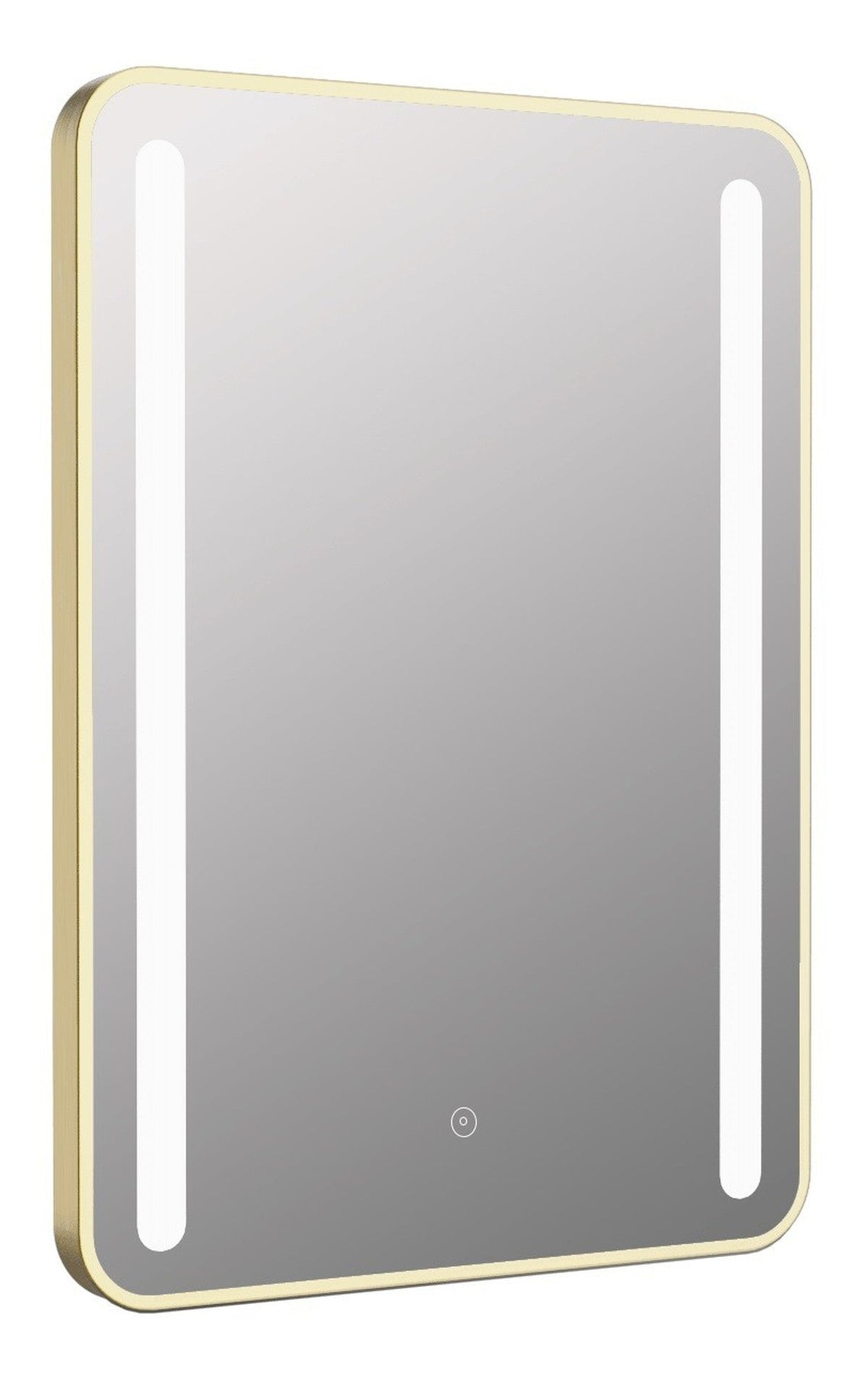 Glowe 500x700mm Rounded Front-Lit LED Mirror - Brushed Brass