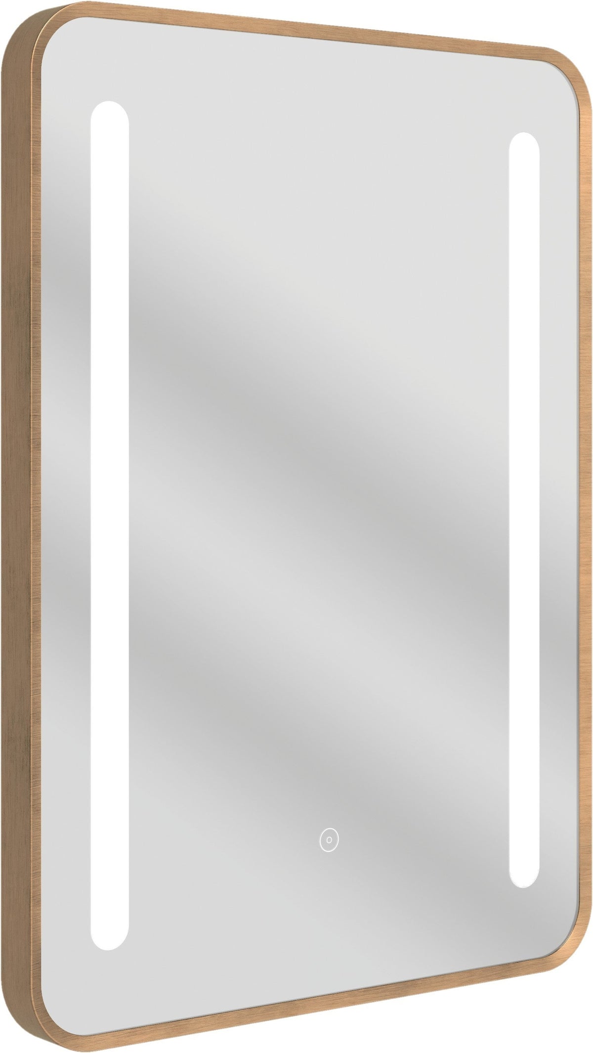 Glowe 500x700mm Rounded Front-Lit LED Mirror - Brushed Bronze