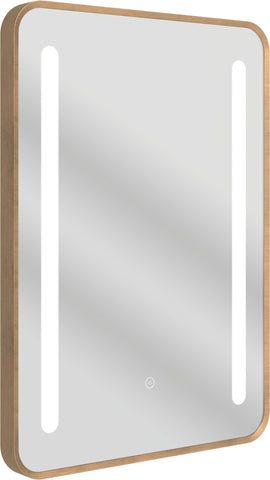 Glowe 500x700mm Rounded Front-Lit LED Mirror - Brushed Bronze