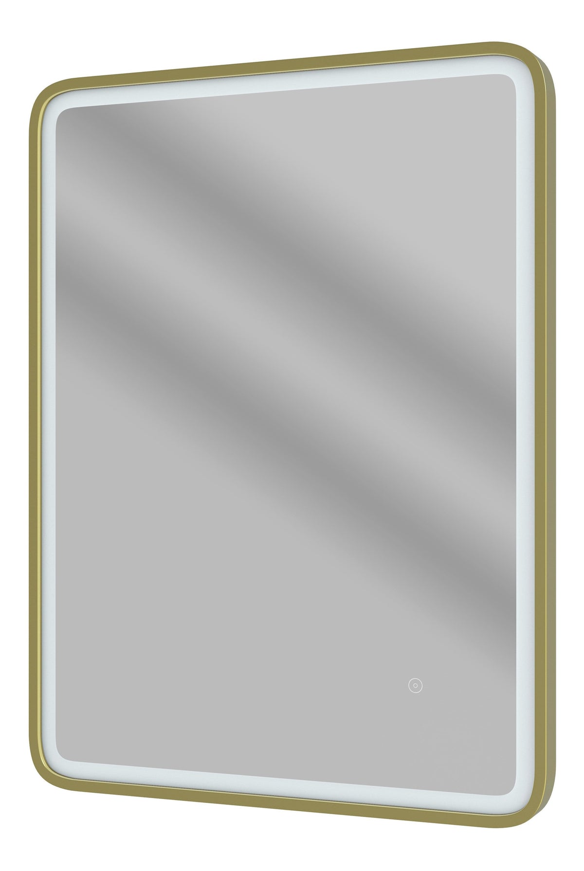 Kobuk 600mm Rectangle Front-Lit LED Mirror - Brushed Brass