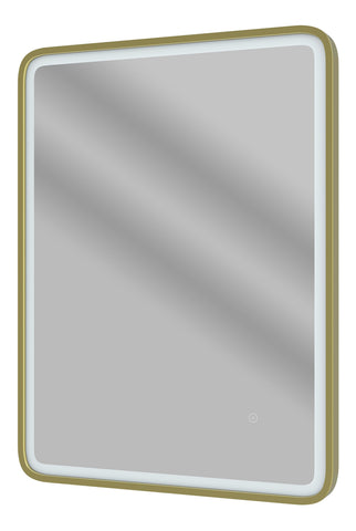 Kobuk 600mm Rectangle Front-Lit LED Mirror - Brushed Brass