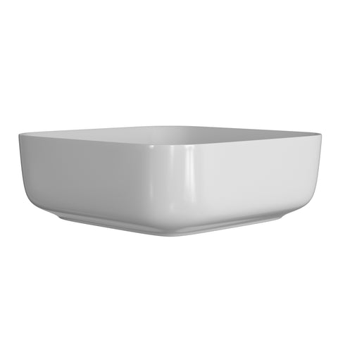 Luxe 400mm Ceramic Square Washbowl & Waste - Matt White