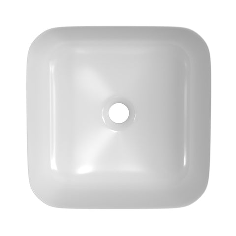 Luxe 400mm Ceramic Square Washbowl & Waste - Matt White